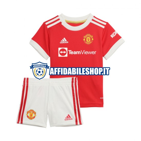 Maglia Manchester United 2021-2022 Bambino 3-13 anni Manica Corta, Gara Home