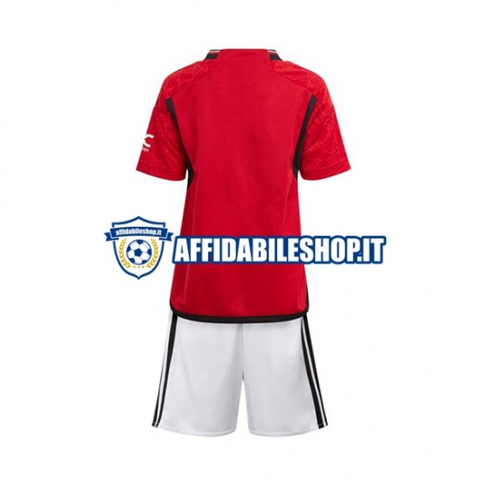 Maglia Manchester United 2023-2024 Bambino 3-13 anni Manica Corta, Gara Home