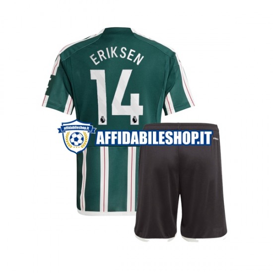 Maglia Manchester United Christian Eriksen 14 2023-2024 Bambino 3-13 anni Manica Corta, Gara Away