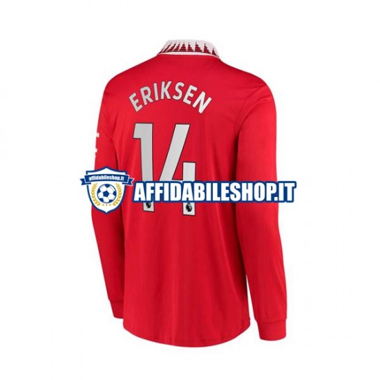 Maglia Manchester United Christian Eriksen 14 2022-2023 Uomo Manica Lunga, Gara Home