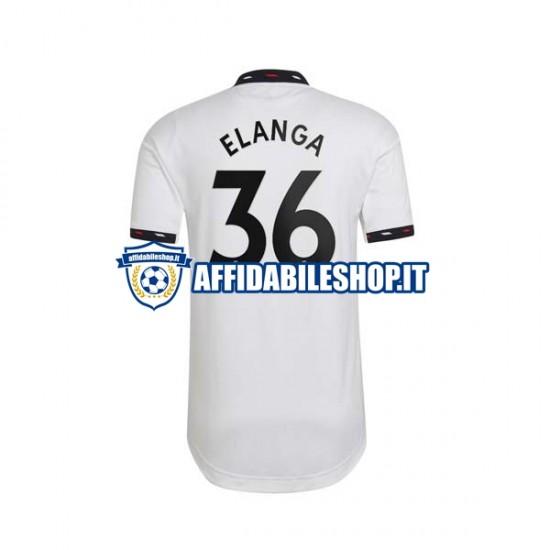 Maglia Manchester United Elanga 36 2022-2023 Uomo Manica Corta, Gara Away