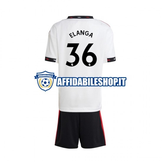 Maglia Manchester United Elanga 36 2022-2023 Bambino 3-13 anni Manica Corta, Gara Away