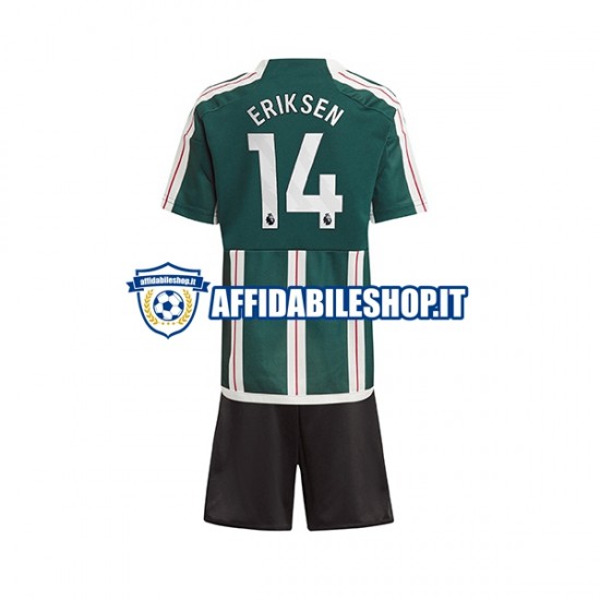 Maglia Manchester United Eriksen 14 2023-2024 Bambino 3-13 anni Manica Corta, Gara Away