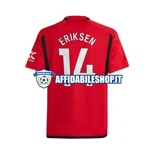 Maglia Manchester United Eriksen 14 2023-2024 Uomo Manica Corta, Gara Home