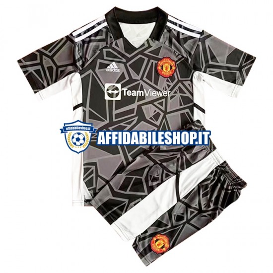 Maglia Manchester United Portiere 2022-2023 Bambino 3-13 anni Manica Corta, Gara Away