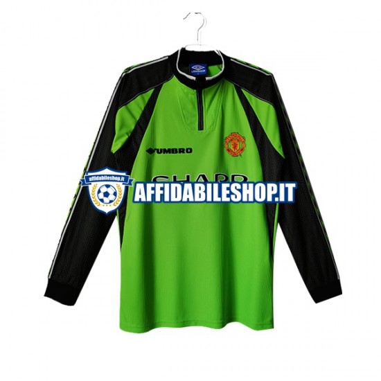 Maglia Manchester United Portiere Retro 1998-1999 Uomo Manica Lunga, Gara Home