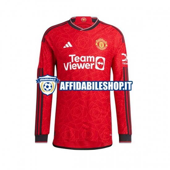 Maglia Manchester United 2023-2024 Uomo Manica Lunga, Gara Home