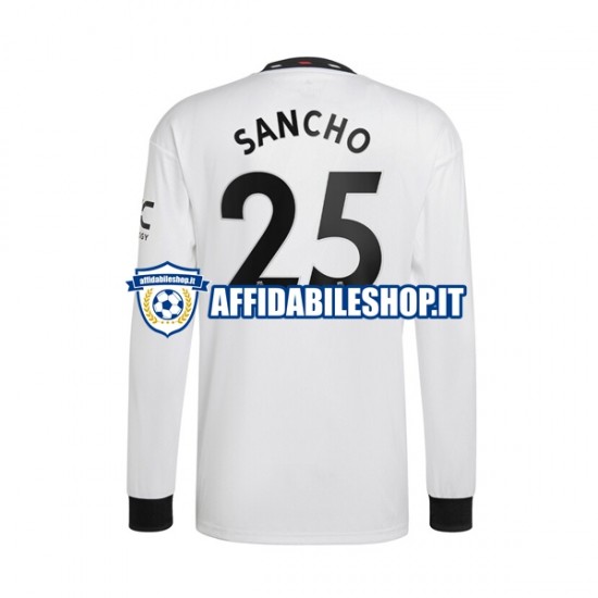 Maglia Manchester United Jadon Sancho 25 2022-2023 Uomo Manica Lunga, Gara Away