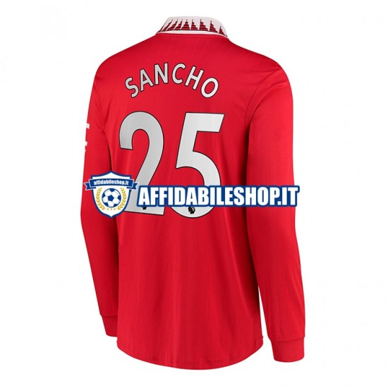 Maglia Manchester United Jadon Sancho 25 2022-2023 Uomo Manica Lunga, Gara Home