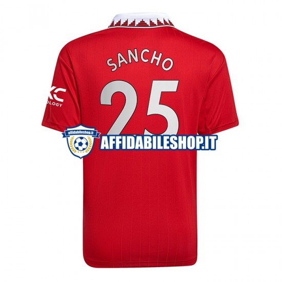 Maglia Manchester United Jadon Sancho 25 2022-2023 Uomo Manica Corta, Gara Home