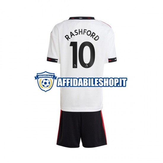 Maglia Manchester United Rashford 10 2022-2023 Bambino 3-13 anni Manica Corta, Gara Away