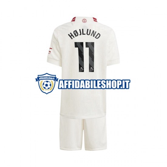 Maglia Manchester United Rasmus Hojlund 11 2023-2024 Bambino 3-13 anni Manica Corta, Gara Terza