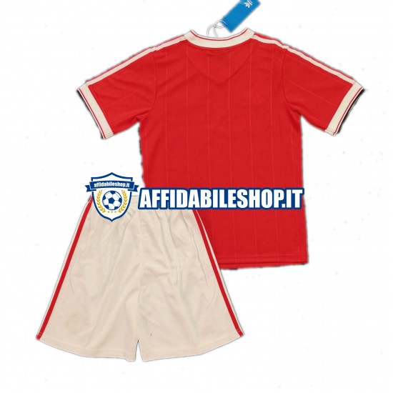 Maglia Manchester United Retro 1984 Bambino 3-13 anni Manica Corta, Gara Home