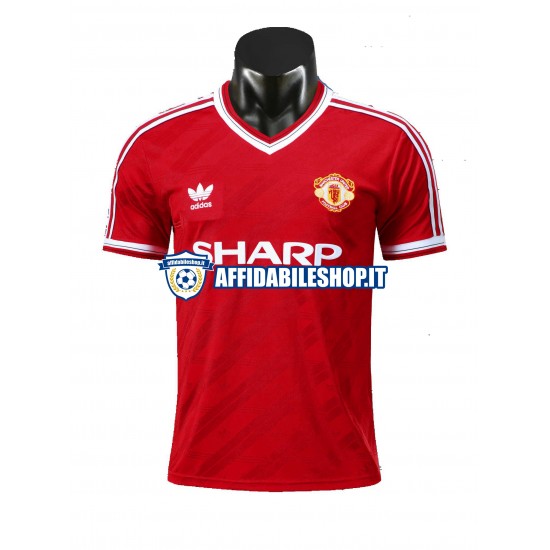 Maglia Manchester United Retro 1986 Uomo Manica Corta, Gara Home