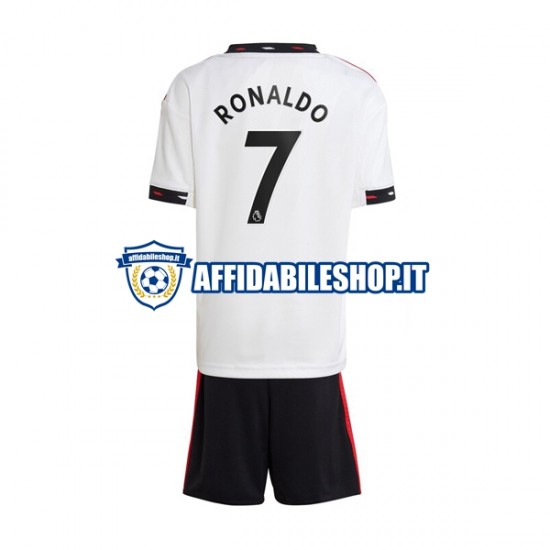 Maglia Manchester United Ronaldo 7 2022-2023 Bambino 3-13 anni Manica Corta, Gara Away