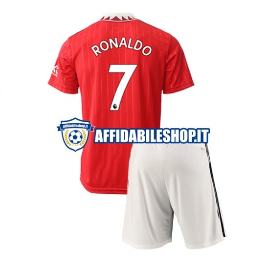 Maglia Manchester United Ronaldo 7 2022-2023 Bambino 3-13 anni Manica Corta, Gara Home