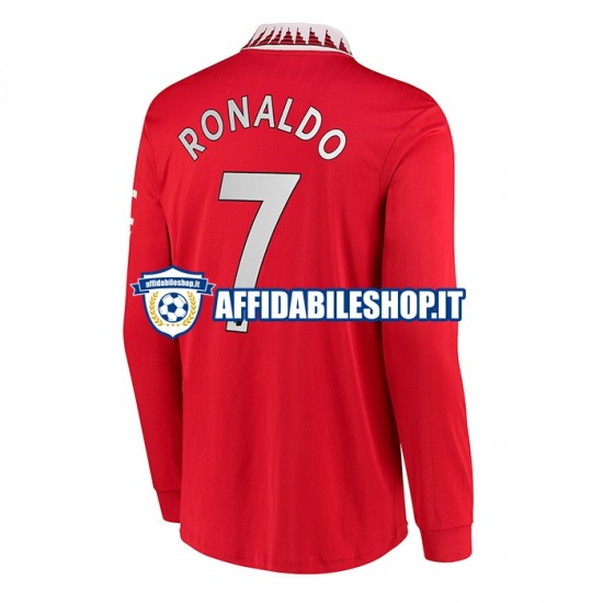 Maglia Manchester United Ronaldo 7 2022-2023 Uomo Manica Lunga, Gara Home