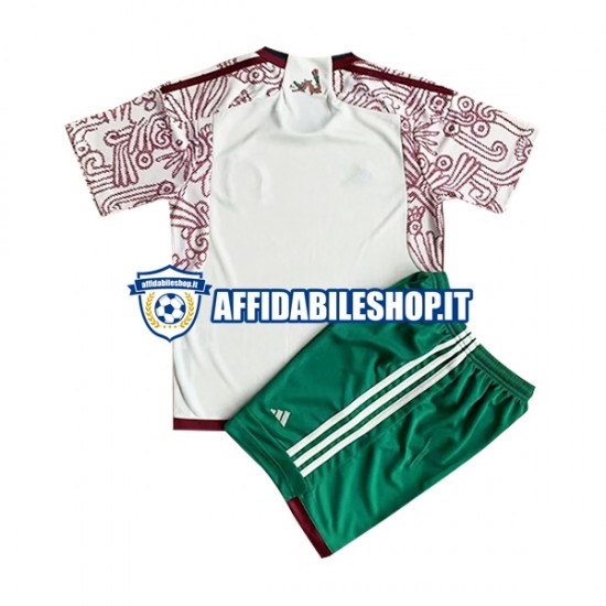 Maglia Messico World Cup 2022 Bambino 3-13 anni Manica Corta, Gara Away