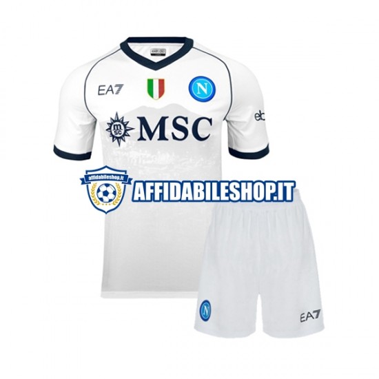 Maglia Napoli 2023-2024 Bambino 3-13 anni Manica Corta, Gara Away