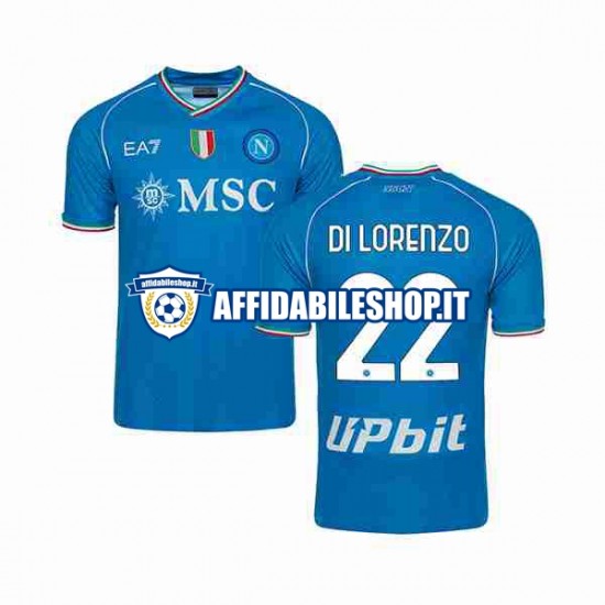 Maglia Napoli DI LORENZO 22 2023-2024 Uomo Manica Corta, Gara Home