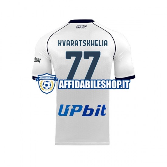 Maglia Napoli Khvicha Kvaratskhelia 77 2023-2024 Uomo Manica Corta, Gara Away