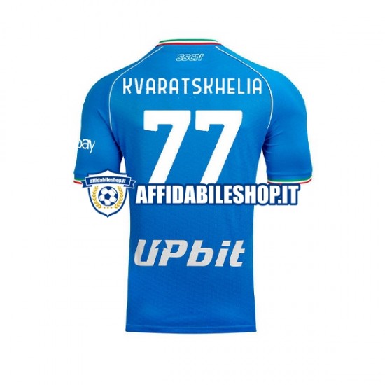 Maglia Napoli Khvicha Kvaratskhelia 77 2023-2024 Uomo Manica Corta, Gara Home