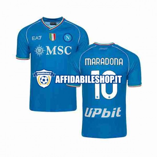 Maglia Napoli Maradona 10 2023-2024 Uomo Manica Corta, Gara Home