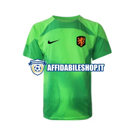 Maglia Paesi Bassi Portiere World Cup 2022 Uomo Manica Corta, Gara Away