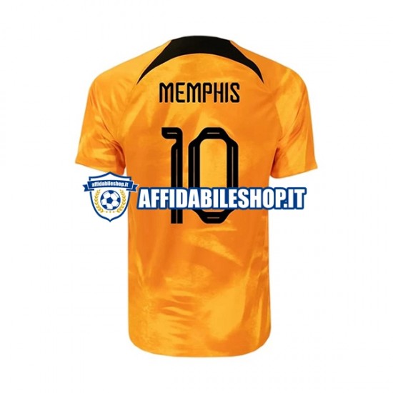 Maglia Paesi Bassi Memphis 10 World Cup 2022 Uomo Manica Corta, Gara Home