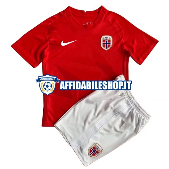 Maglia Norvegia 2022 Bambino 3-13 anni Manica Corta, Gara Home