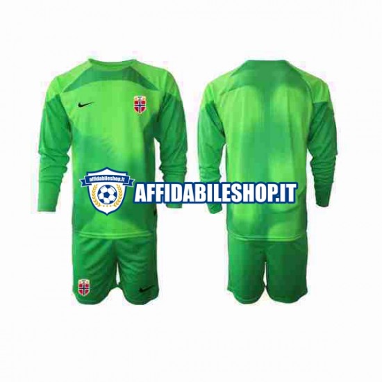 Maglia Norvegia Portiere 2022 Bambino 3-13 anni Manica Lunga, Gara Home