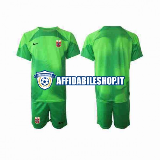 Maglia Norvegia Portiere 2022 Bambino 3-13 anni Manica Corta, Gara Home