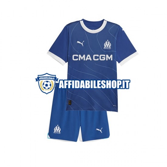 Maglia Olympique de Marseille 2023-2024 Bambino 3-13 anni Manica Corta, Gara Away