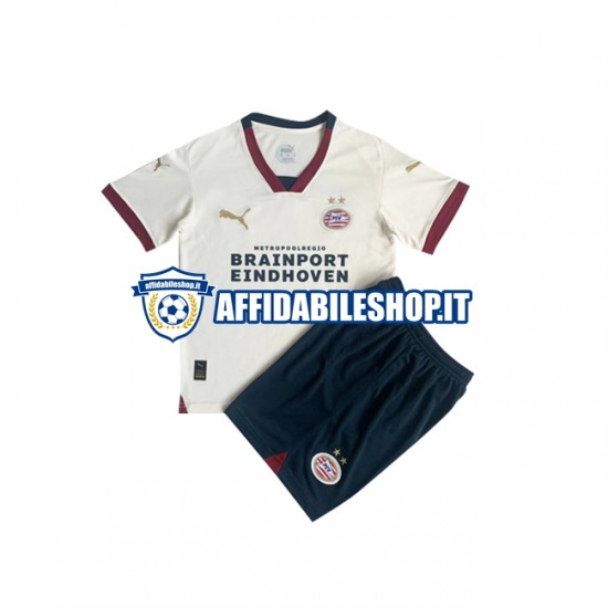 Maglia PSV Eindhoven 2023-2024 Bambino 3-13 anni Manica Corta, Gara Away