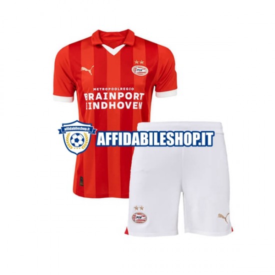 Maglia PSV Eindhoven 2023-2024 Bambino 3-13 anni Manica Corta, Gara Home