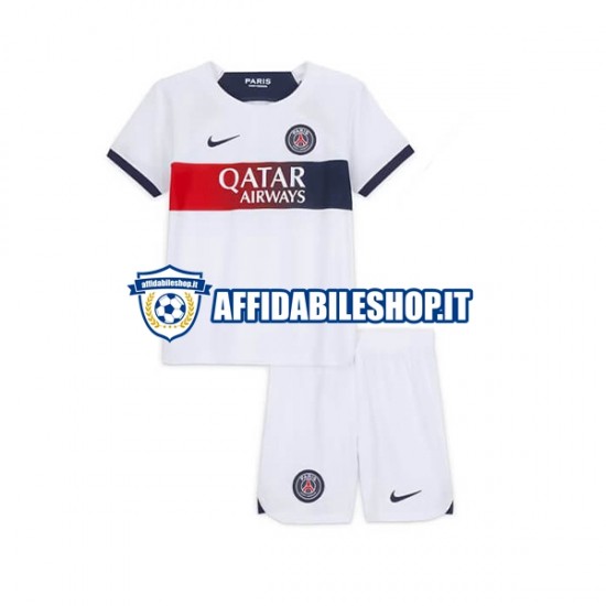 Maglia Paris Saint-Germain 2023-2024 Bambino 3-13 anni Manica Corta, Gara Away