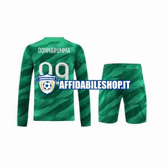 Maglia Paris Saint-Germain Portiere Donnarumma 99 2023-2024 Bambino 3-13 anni Manica Lunga, Gara Home