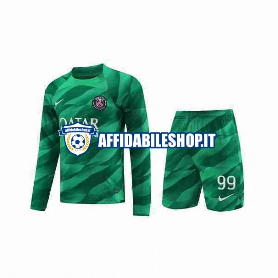 Maglia Paris Saint-Germain Portiere Donnarumma 99 2023-2024 Bambino 3-13 anni Manica Lunga, Gara Home