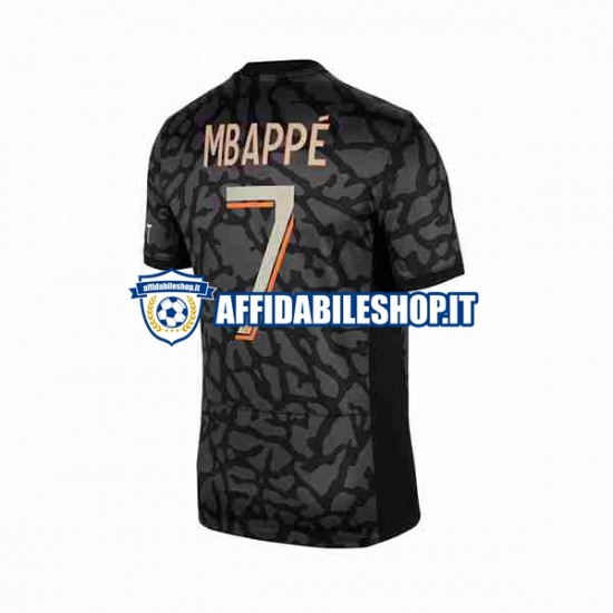 Maglia Paris Saint-Germain Mbappé Kylian 7 2023-2024 Uomo Manica Corta, Gara Terza