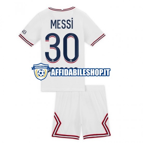 Maglia Paris Saint-Germain Lionel Messi 30 2021-2022 Bambino 3-13 anni Manica Corta, Gara Quarto