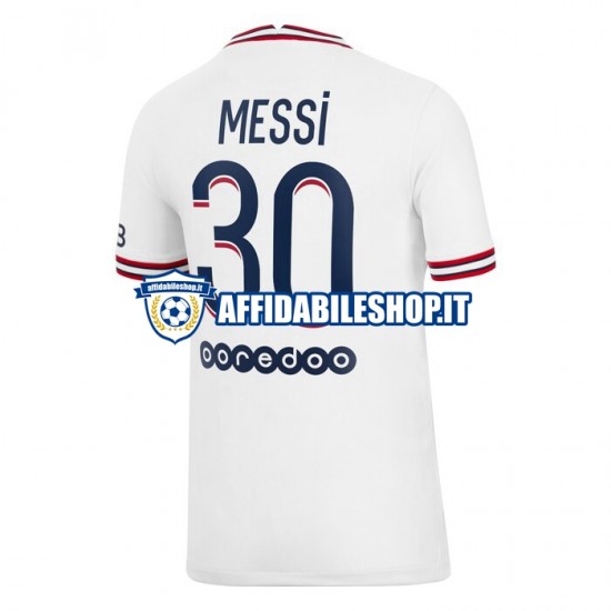 Maglia Paris Saint-Germain Lionel Messi 30 2021-2022 Uomo Manica Corta, Gara Quarto