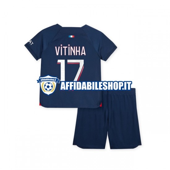 Maglia Paris Saint-Germain Vitinha 17 2023-2024 Bambino 3-13 anni Manica Corta, Gara Home