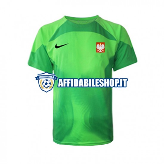 Maglia Polonia Portiere World Cup 2022 Uomo Manica Corta, Gara Home