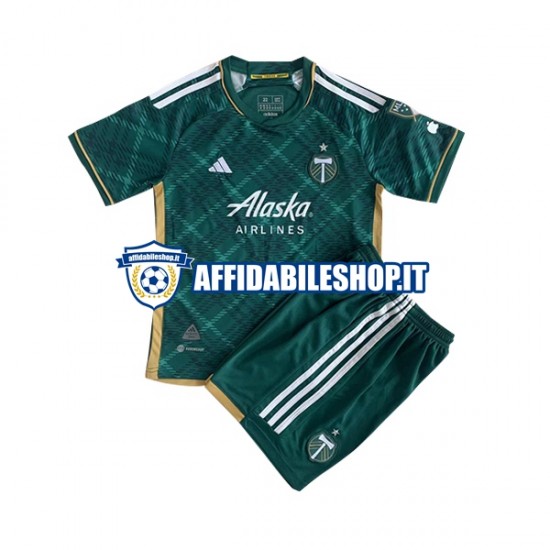 Maglia Portland Timbers 2023 Bambino 3-13 anni Manica Corta, Gara Home