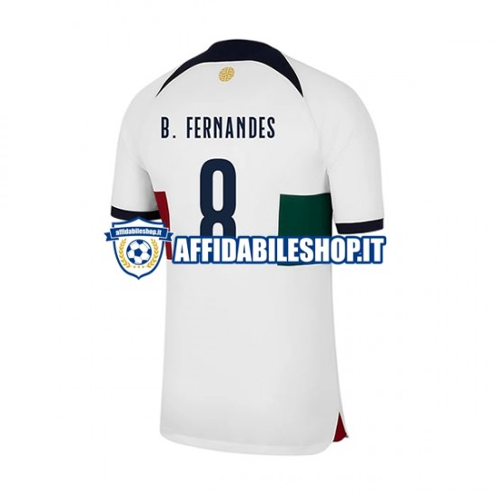 Maglia Portogallo B.Fernandes 8 World Cup 2022 Uomo Manica Corta, Gara Away