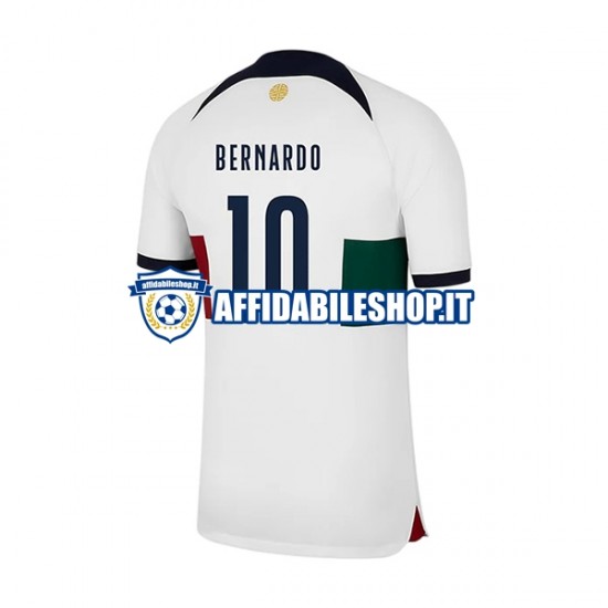 Maglia Portogallo Bernardo 10 World Cup 2022 Uomo Manica Corta, Gara Away