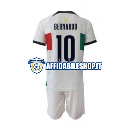 Maglia Portogallo Bernardo 10 World Cup 2022 Bambino 3-13 anni Manica Corta, Gara Away