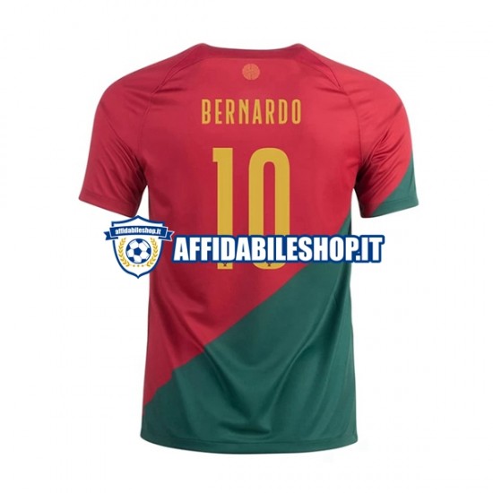 Maglia Portogallo Bernardo 10 World Cup 2022 Uomo Manica Corta, Gara Home