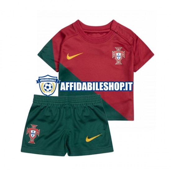 Maglia Portogallo World Cup 2022 Bambino 3-13 anni Manica Corta, Gara Home