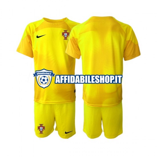 Maglia Portogallo Portiere World Cup 2022 Bambino 3-13 anni Manica Corta, Gara Home